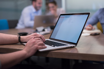 Image showing Startup Business Team At A Meeting at modern office building