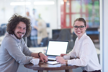 Image showing startup Business team Working With laptop in creative office