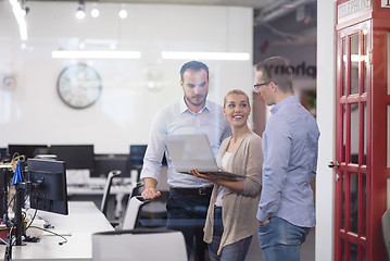 Image showing Business team Working With laptop in creative office