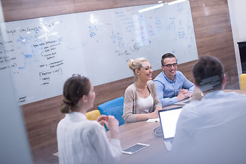 Image showing Startup Business Team At A Meeting at modern office building