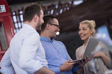 Image showing Business team Working With laptop in creative office