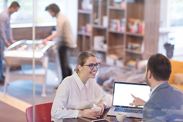 Image showing startup Business team Working With laptop in creative office