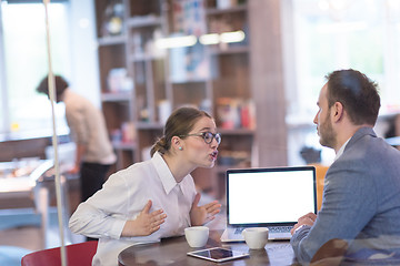 Image showing startup Business team Working With laptop in creative office