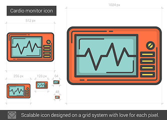 Image showing Cardio monitor line icon.