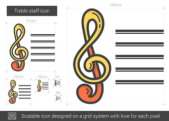 Image showing Treble staff line icon.