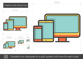 Image showing Adaptive web design line icon.