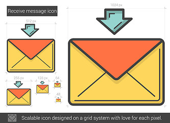 Image showing Receive message line icon.