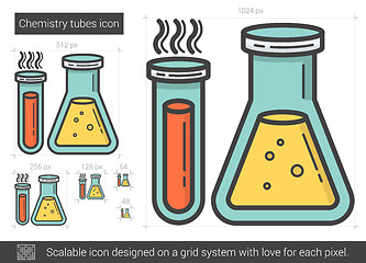 Image showing Chemistry tubes line icon.