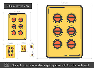 Image showing Pills in blister line icon.