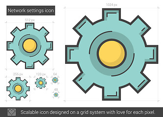 Image showing Network settings line icon.