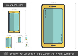 Image showing Smartphone line icon.