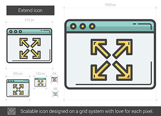 Image showing Extend line icon.