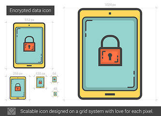 Image showing Encrypted data line icon.