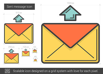 Image showing Send message line icon.