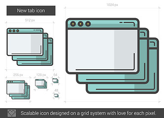 Image showing New tab line icon.