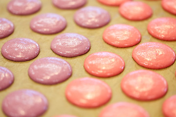 Image showing macaron batter or meringue cream on baking paper