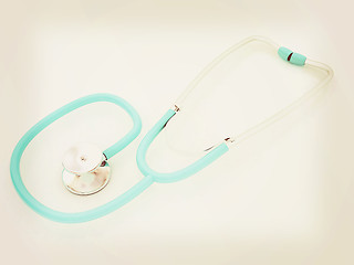 Image showing stethoscope. 3d illustration. Vintage style.