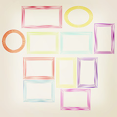 Image showing Abstract frames. Conceptual design. 3D illustration. Vintage sty