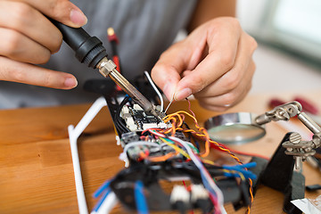 Image showing Drone building at home