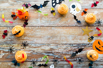 Image showing halloween party paper decorations and treats