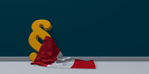 Image showing flag of peru and paragraph symbol - 3d illustration