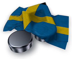 Image showing music note and flag of sweden - 3d rendering