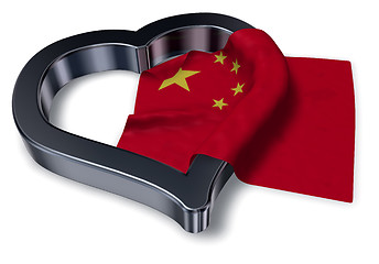 Image showing flag of china and heart symbol - 3d rendering