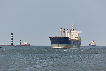 Image showing Industrial ship sailing in