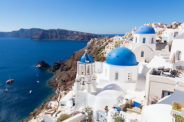 Image showing Traditional greek village of Oia, Santorini island, Greece.