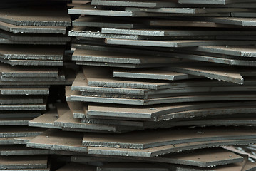 Image showing Stack of steel plates