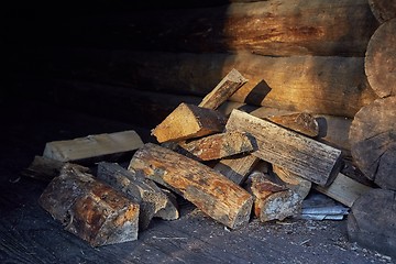 Image showing Wood Pile Closeup