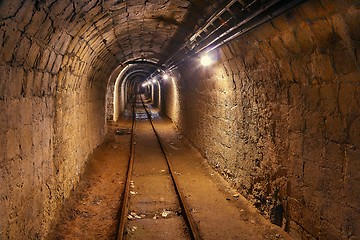 Image showing Mine Shaft with Rail