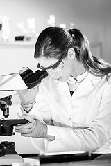 Image showing Female health care researchers working in scientific laboratory.