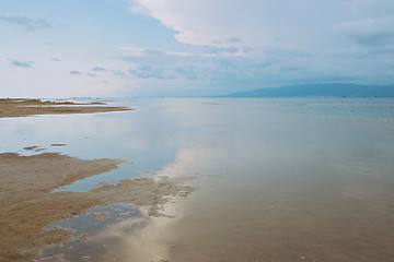 Image showing Calm sea and sunset