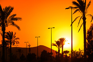 Image showing Orange Andalusian sunset