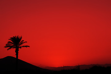 Image showing Red Andalusian sunset