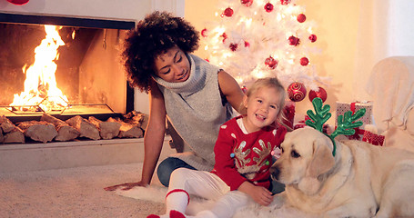 Image showing Family Christmas celebration