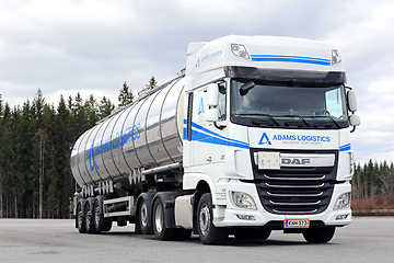 Image showing DAF XF 460 Semi Tank Truck Parked on Truck Stop