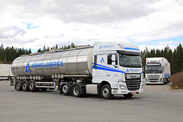 Image showing White DAF XF Semi Tank Truck on the Move