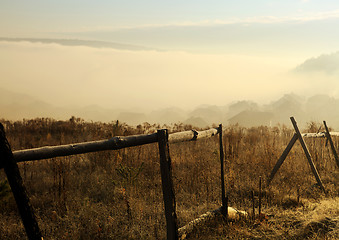 Image showing fog in Carpathians at morning 