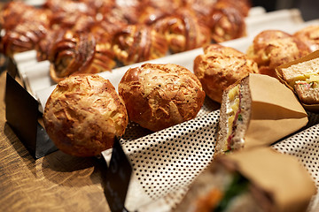 Image showing bread, buns and sandwiches with price at store