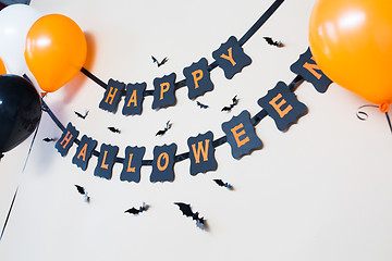 Image showing happy halloween party black paper garland