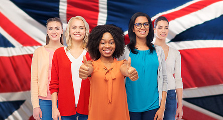 Image showing international english women showing thumbs up