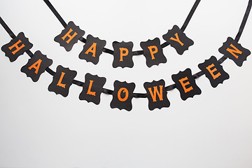 Image showing happy halloween party black paper garland