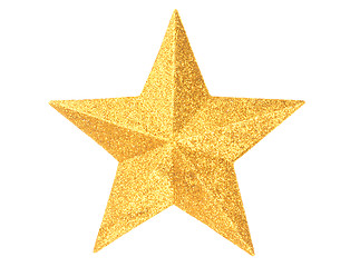 Image showing Gold Christmas star on white