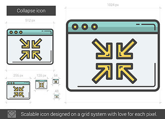 Image showing Collapse line icon.