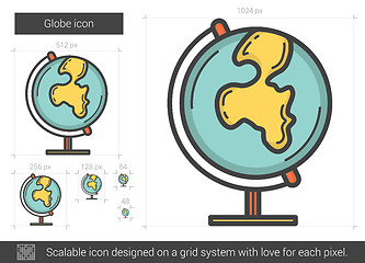 Image showing Globe line icon.