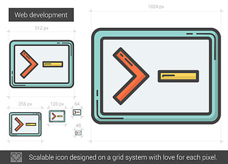 Image showing Web development line icon.