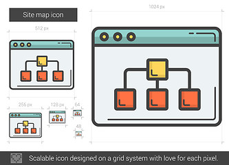 Image showing Site map line icon.