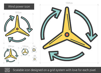 Image showing Wind power line icon.